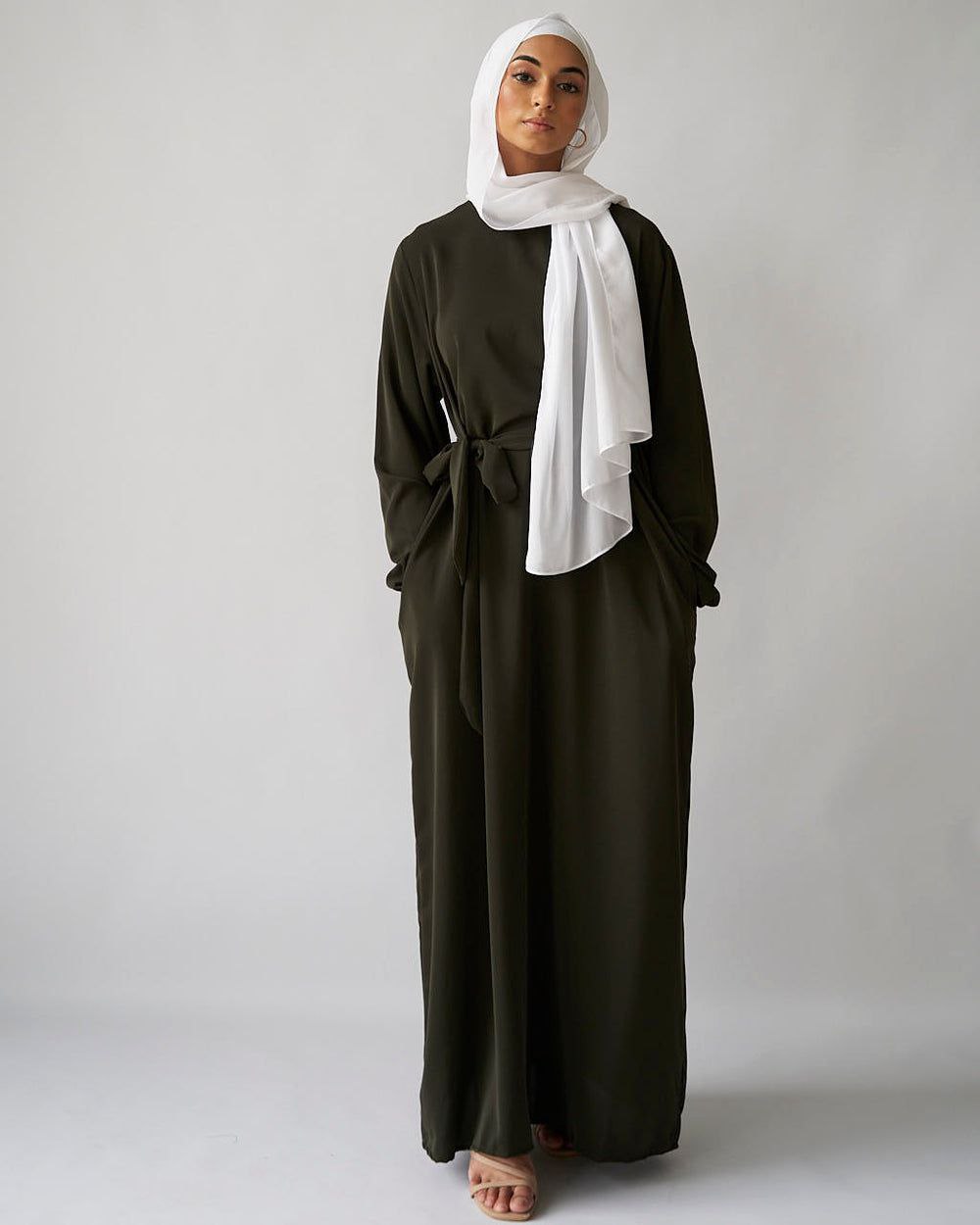 MAIRA PLAIN BASIC ABAYA | OLIVE