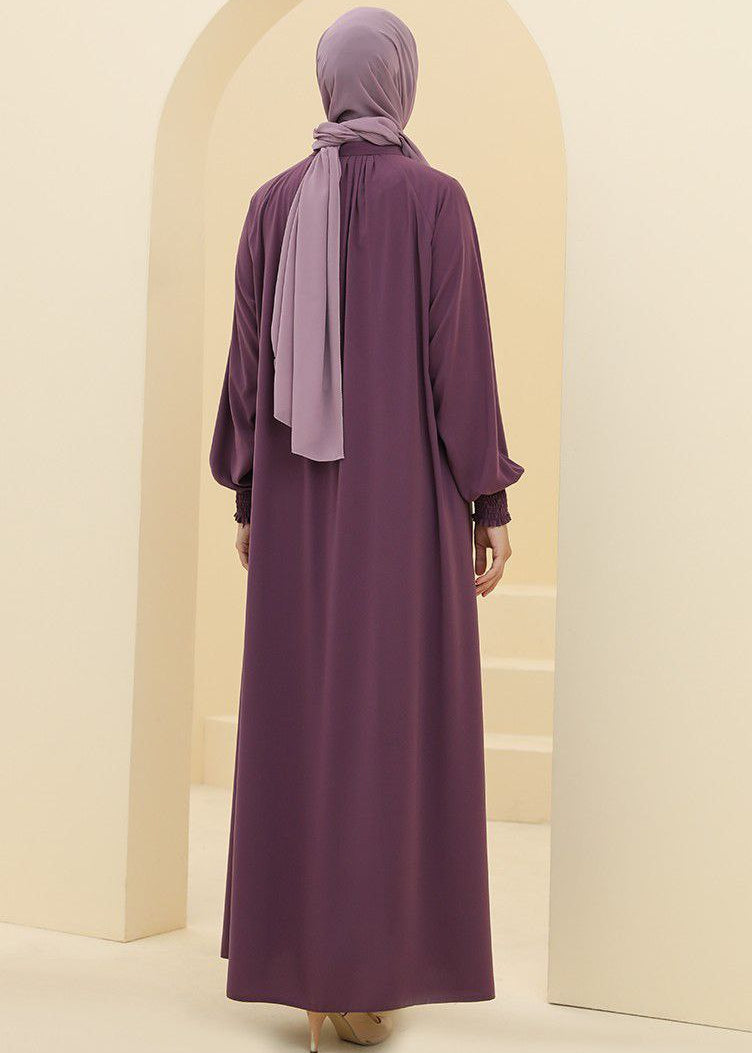 SARA ZIPPER ABAYA | BURGUNDY