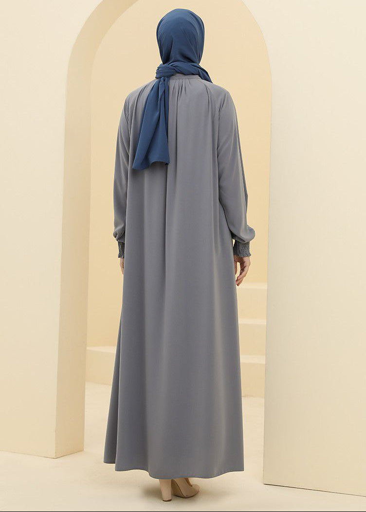 SARA ZIPPER ABAYA | LITE GRAY
