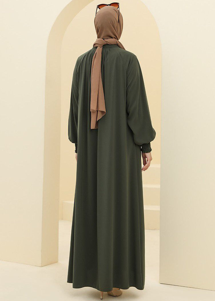 SARA ZIPPER ABAYA | OLIVE GREEN