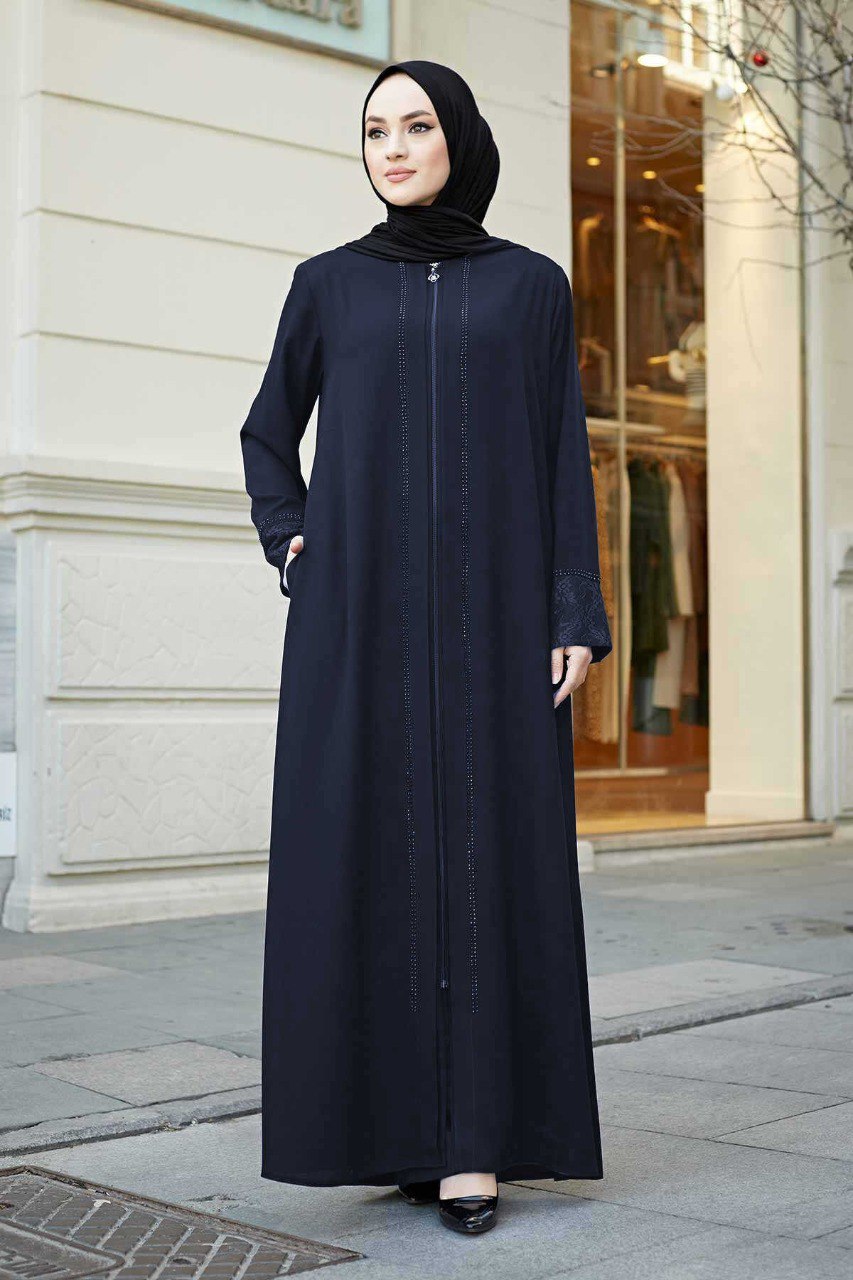 ZAHIYA FRONT OPEN ABAYA | BLUE