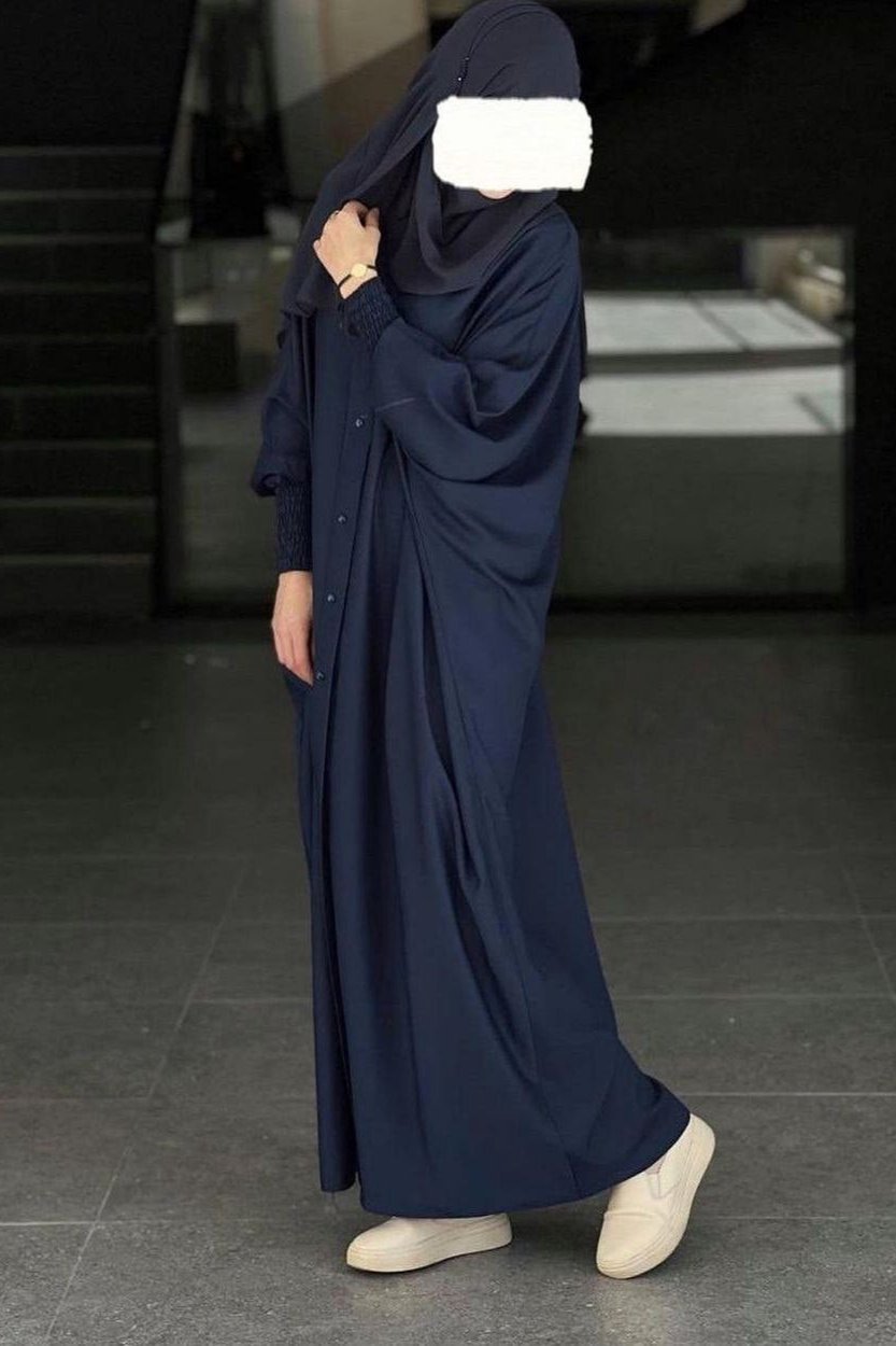 SHAZIYA BUTTON KAFTAN ABAYA | BLUE