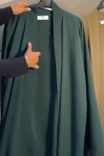 ANAM DOUBLE SHRUG ABAYA | GREEN