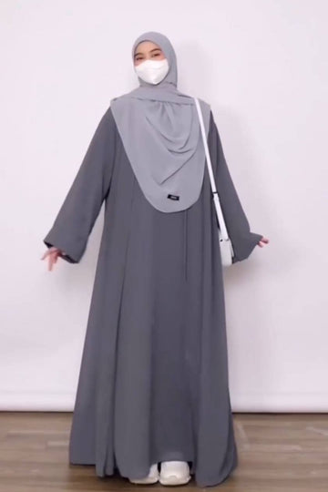 ANAM DOUBLE SHRUG ABAYA | GRAY