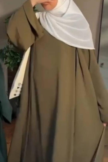 ANAM DOUBLE SHRUG ABAYA | SAGE GREEN