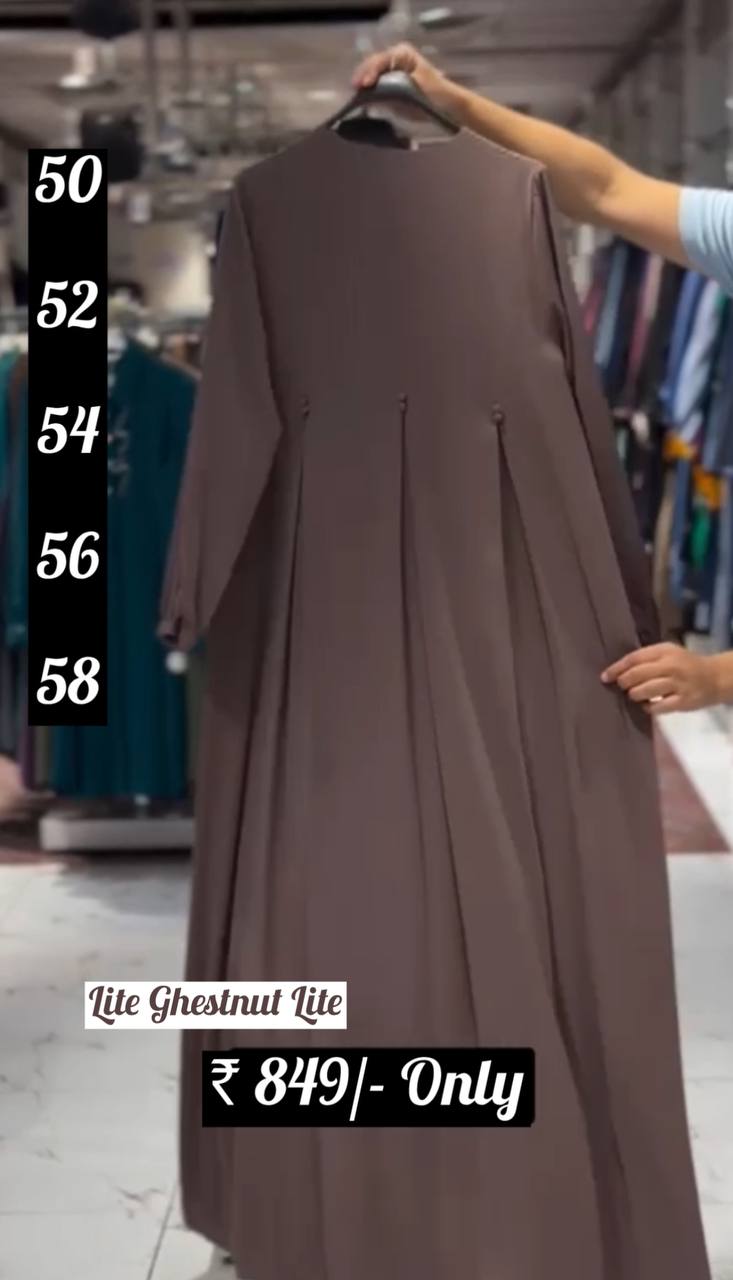 KULSUM FRONT OPEN ABAYA | CHOCOLATE BROWN