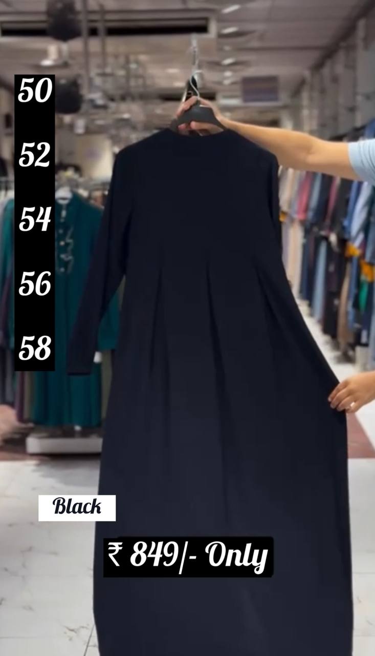 KULSUM FRONT OPEN ABAYA | BLACK