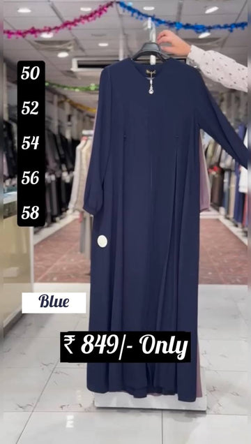KULSUM FRONT OPEN ABAYA | BLUE