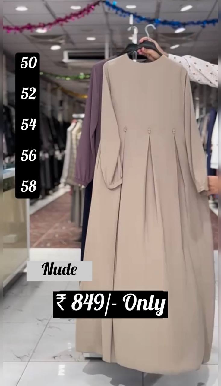 KULSUM FRONT OPEN ABAYA | NUDE