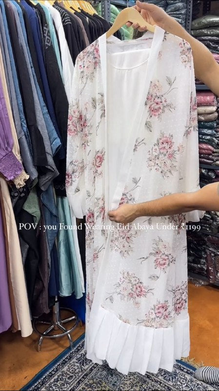 NEW FLORAL DOUBLE SHRUG ABAYA