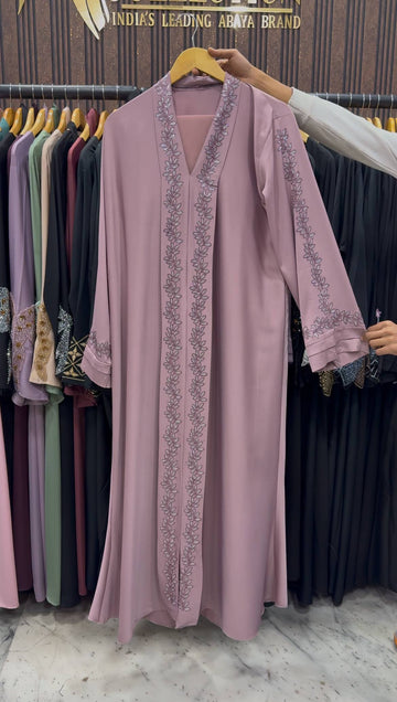 HEENA STONEWORK ABAYA | PINK