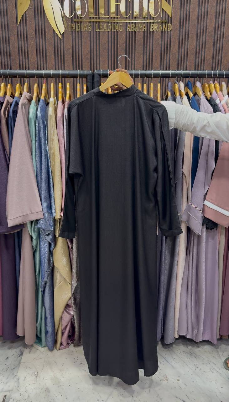 RAYHANA FRONT OPEN ABAYA | BLACK