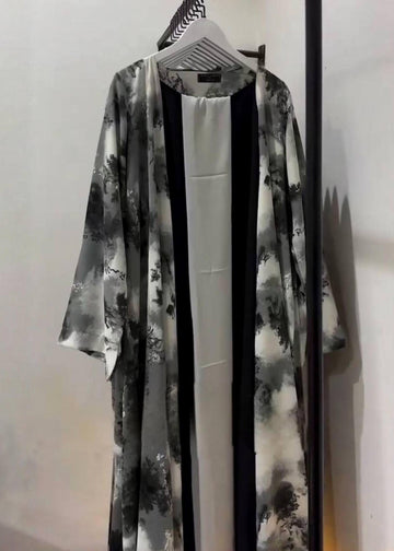 NURA DOUBLE SHRUG ABAYA | GRAY