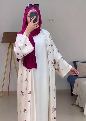 NURA DOUBLE SHRUG ABAYA | PINK