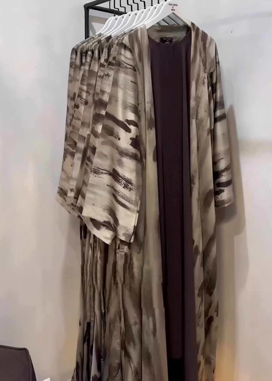 NURA DOUBLE SHRUG ABAYA | BROWN